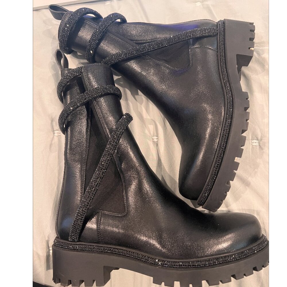 Size 7 Rene Caovilla snake combat boots